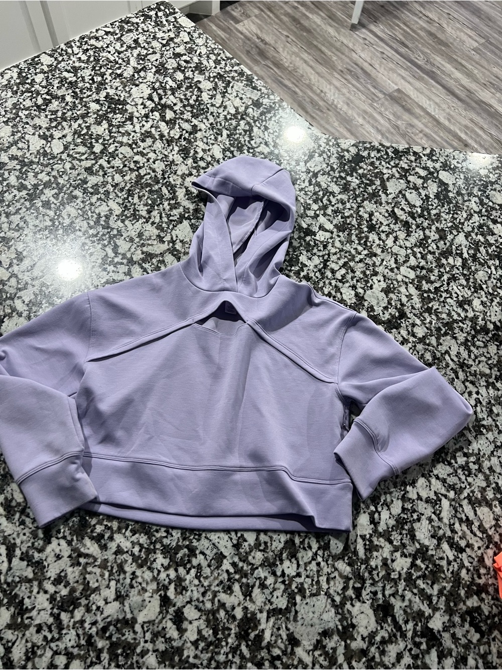 90 Degree By Reflex Lilac Cropped Hoodie Sweatshirt